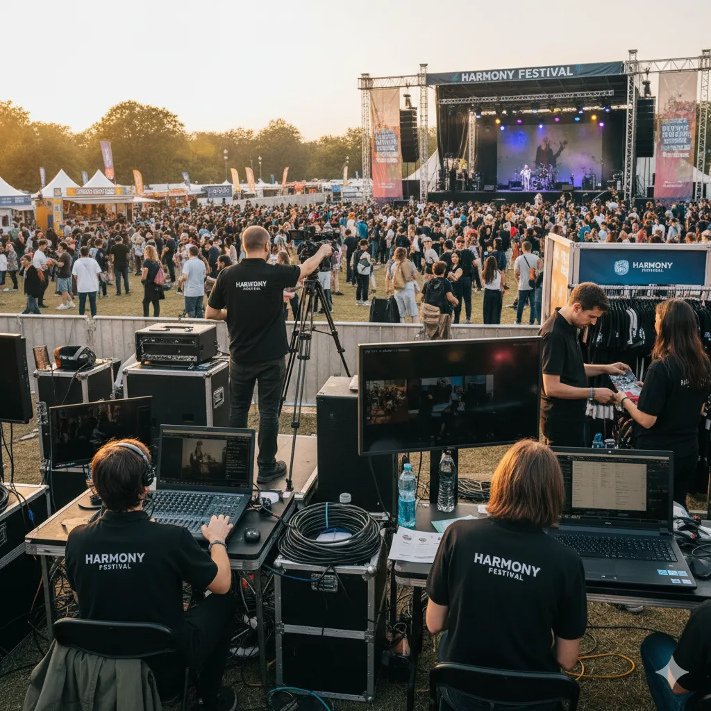 Professional team at work during an event